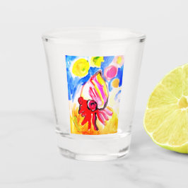 Einsiedlerkrebs-Wasserfarben-Spaß Schnapsglas