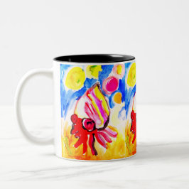 Einsiedlerkrebs-Wasserfarben-Spaß Zweifarbige Tasse