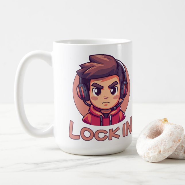 einsperren | Pro Gamer | Streamer Kaffeetasse (Mit Donut)