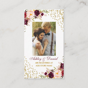 Einsteckkarte BG für das Hochzeitburgundy-Foto Begleitkarte