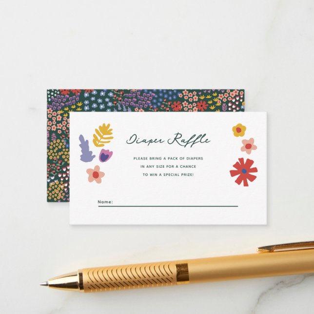 Einsteckkarte für das Blume-Feld Begleitkarte (Vorderseite/Rückseite Beispiel)