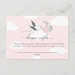 Einsteckkarte für das rosa Storchentuch Begleitkarte