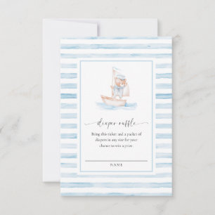 Einsteckkarte für den Sailor Bear Blue Stripe Raff Einladung