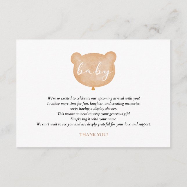 Einsteckkarte für die Bärenanzeige Begleitkarte (Vorderseite)