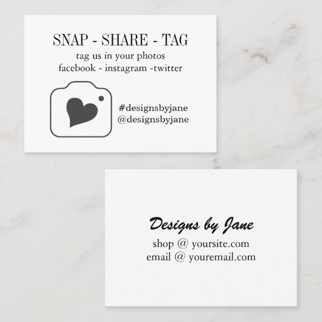 Einsteckkarte für kleine Unternehmen Visitenkarte (Vorne/Hinten)