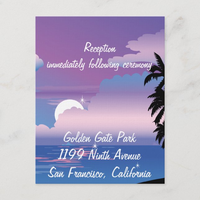 Einsteckkarte für tropische Nacht-Empfang Begleitkarte (Vorderseite)