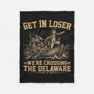 Einsteigen Überquerung des Delaware 4. Juli Vintag Fleecedecke