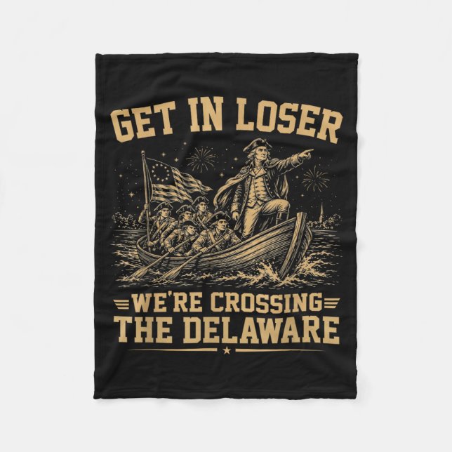 Einsteigen Überquerung des Delaware 4. Juli Vintag Fleecedecke (Vorderseite)
