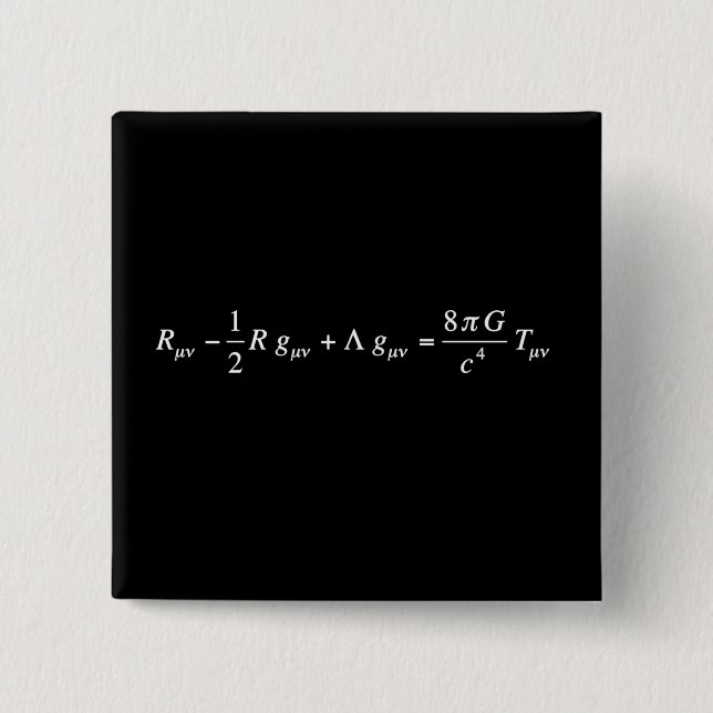 Einstein-Feldgleichung der allgemeinen Relativität Button (Vorderseite)