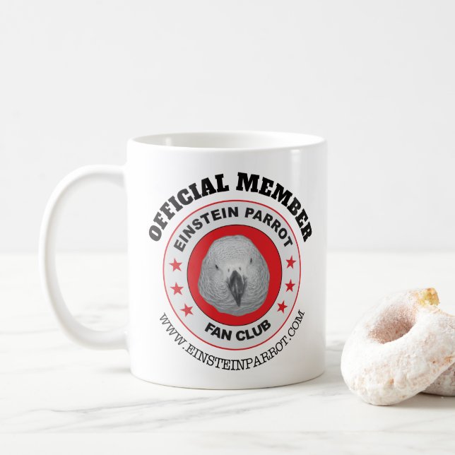 Einstein-Papageien-afrikanisches Tasse (Mit Donut)