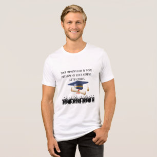 Einsteins Abschlussmotto weiß Tri-Blend Shirt