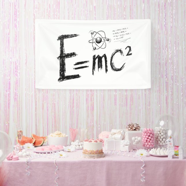  Einstein's Theory of Relativity. Formula Banner (Party)