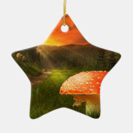 Einstellung der Herbstsonne. Keramik Ornament