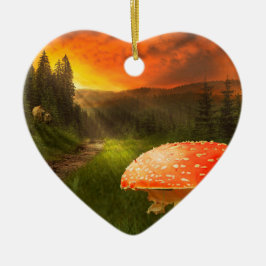 Einstellung der Herbstsonne. Keramik Ornament