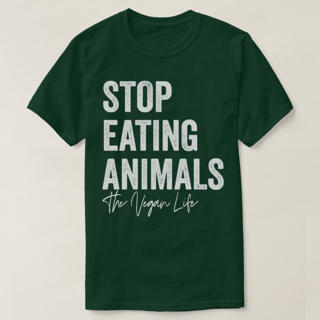 Einstellung des Essens Tiere Veganer Tierrechte Di T-Shirt (Design vorne)