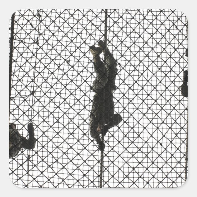 Einstellung eines Hindernisses Quadratischer Aufkleber (Vorderseite)