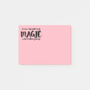Einstellung, Erfolg, Leben, Glück Zitat Pink Post-it Klebezettel