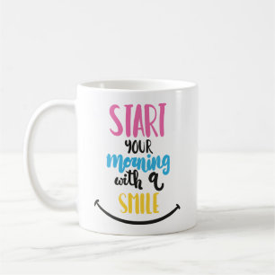 Einstellung Zitat Motivierend Glückliches Gesicht  Kaffeetasse