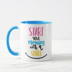 Einstellungszitat Motivierend Glückliches Gesicht Tasse