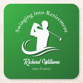 Einstieg in das Retirement Modern Golf Player Part Rechteckiger Pappuntersetzer