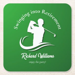 Einstieg in das Retirement Modern Golf Player Part Rechteckiger Pappuntersetzer
