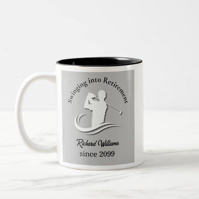 Einstieg in das Retirement Modern Golf Player Part Zweifarbige Tasse (Links)