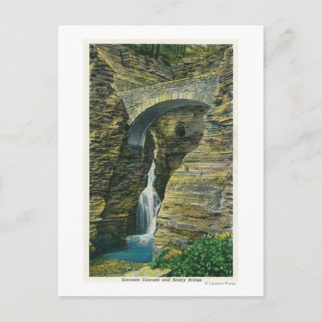 Einstiegskaskade und Sentry Bridge View Postkarte (Vorderseite)