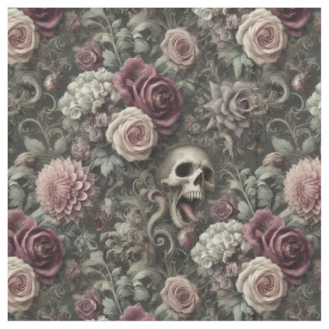 Eintauchen in die Rose - Klassische Gotik Stoff (Nahaufnahme)