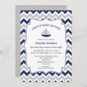 Eintauchen in Segelboot Kinderdusche Einladung