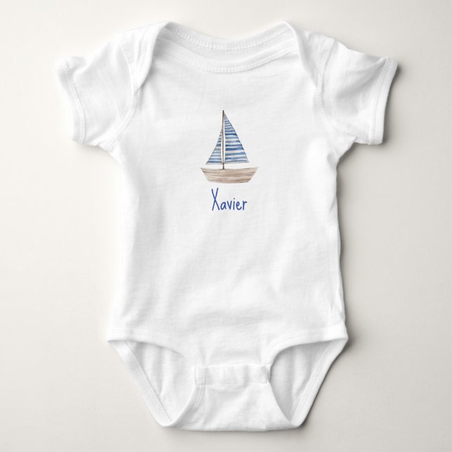 Einteiliger personalisierter NAME Baby Strampler (Vorderseite)