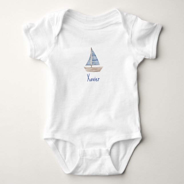 Einteiliger personalisierter NAME Baby Strampler (Vorderseite)