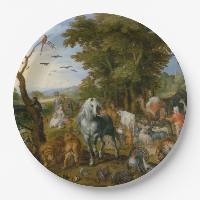 Eintrag der Tiere in die Arche Noah (Brueghel) Pappteller (Vorderseite)