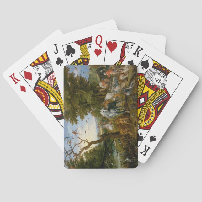 Eintrag der Tiere in die Arche Noah (Brueghel) Spielkarten (Rückseite)