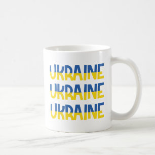 Eintragung in die Ukraine in blau-gelb Farbe Kaffeetasse