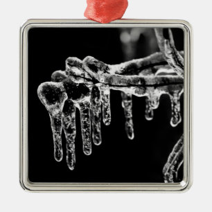 eintretender eisiger Winter Silbernes Ornament