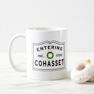 Eintritt in COHASSET MASSACHUSETTS Weihnachtsschre Kaffeetasse