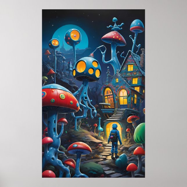 Eintritt in das Mushroom Village Ken Gage Fantasy Poster (Vorne)