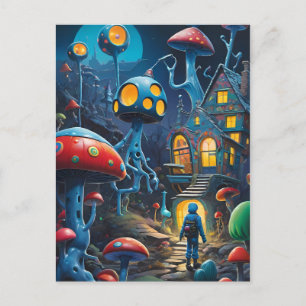 Eintritt in das Mushroom Village Ken Gage Fantasy Postkarte