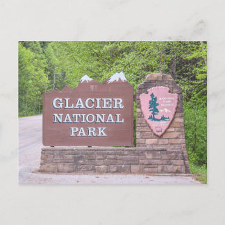 Eintritt in den Glacier Nationalpark Postkarte