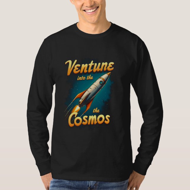 Eintritt in die "Cosmos Rocket- Space Explorer Gra T-Shirt (Vorderseite)