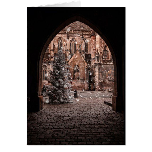 Eintritt in die Weihnachtskarte des Dorfes (Vorne)