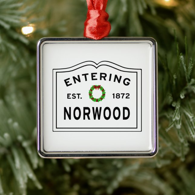 Eintritt in Norwood Massachusetts Metal Ornament Aus Metall (Baum)