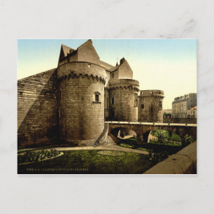 Eintritt nach Castle Nantes, Frankreich Postkarte