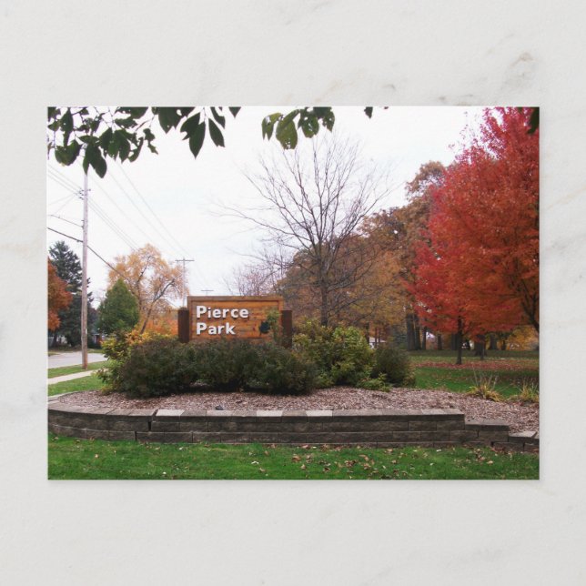 Eintritt, Pierce Park im Herbst, Appleton, WI Postkarte (Vorderseite)