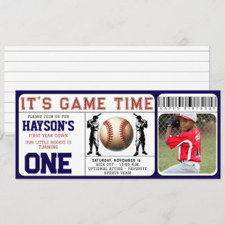 Eintrittskarte für das erste Jahr ab Baseball zum  Einladung