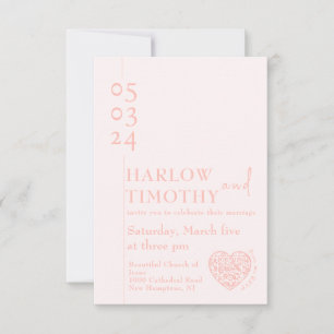 Eintrittskarte für das Hochzeitsgehäuse mit Herzfo Dankeskarte