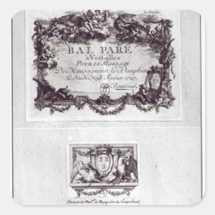 Eintrittskarte für den Ball in Versailles Quadratischer Aufkleber