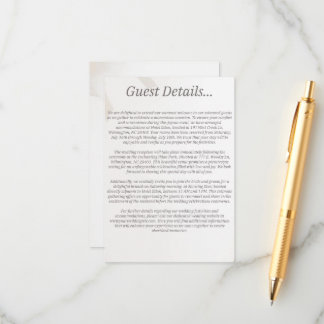 Eintrittskarte für die Hochzeitgäste Begleitkarte