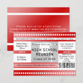 Eintrittskarte für die Red High School Klasse Einladung