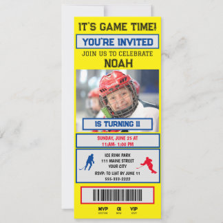 Eintrittskarte für Eishockey zum Geburtstagsfeier  Einladung